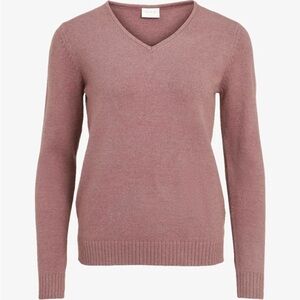 InCashmere Women's V-Neck Sweater - Dusty Rose